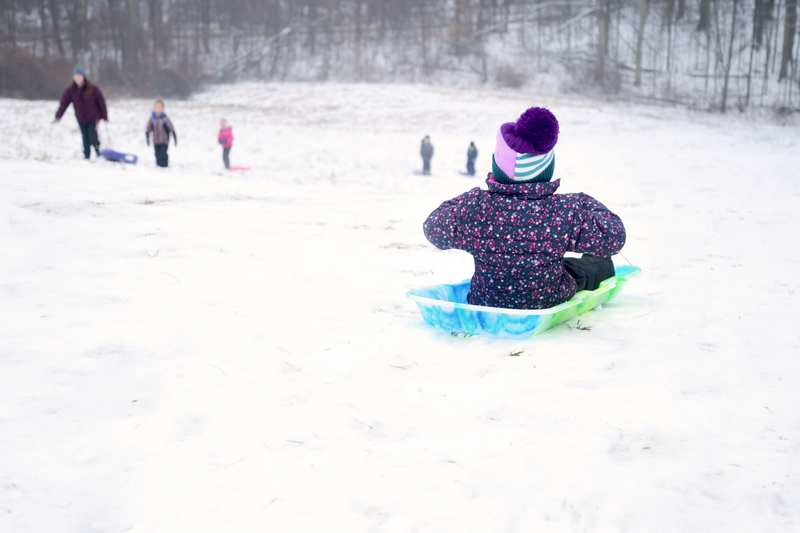 Sledding in Shelby Township