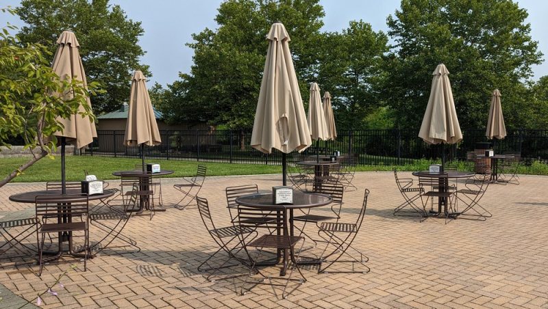 Patio Tables at Independence Lake Park