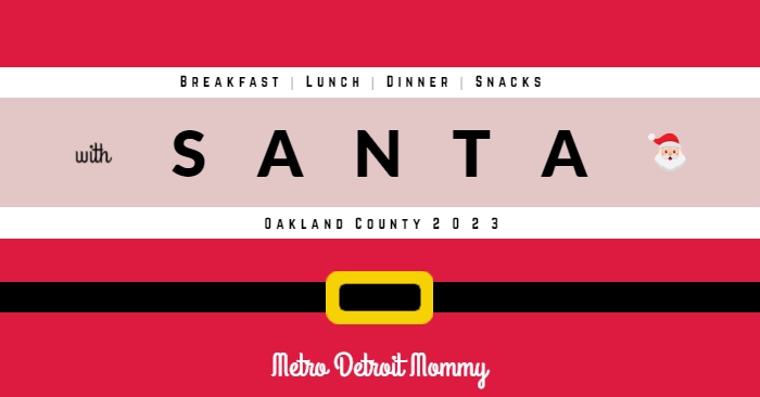 breakfast lunch dinner snacks with santa Oakland County