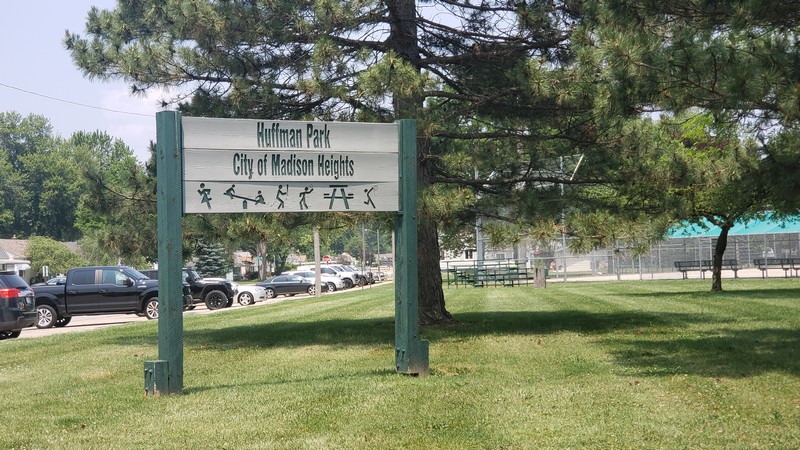 Huffman Park in Madison Heights Sign