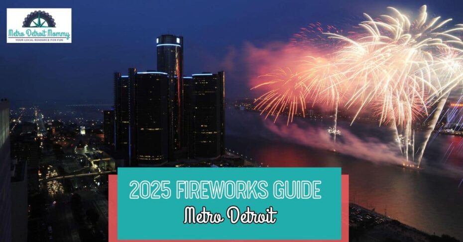 Metro Detroit Fireworks Guide 2025 4 Navy and Blue Illustrative Fireworks Festival Poster LinkedIn Single Image Ad